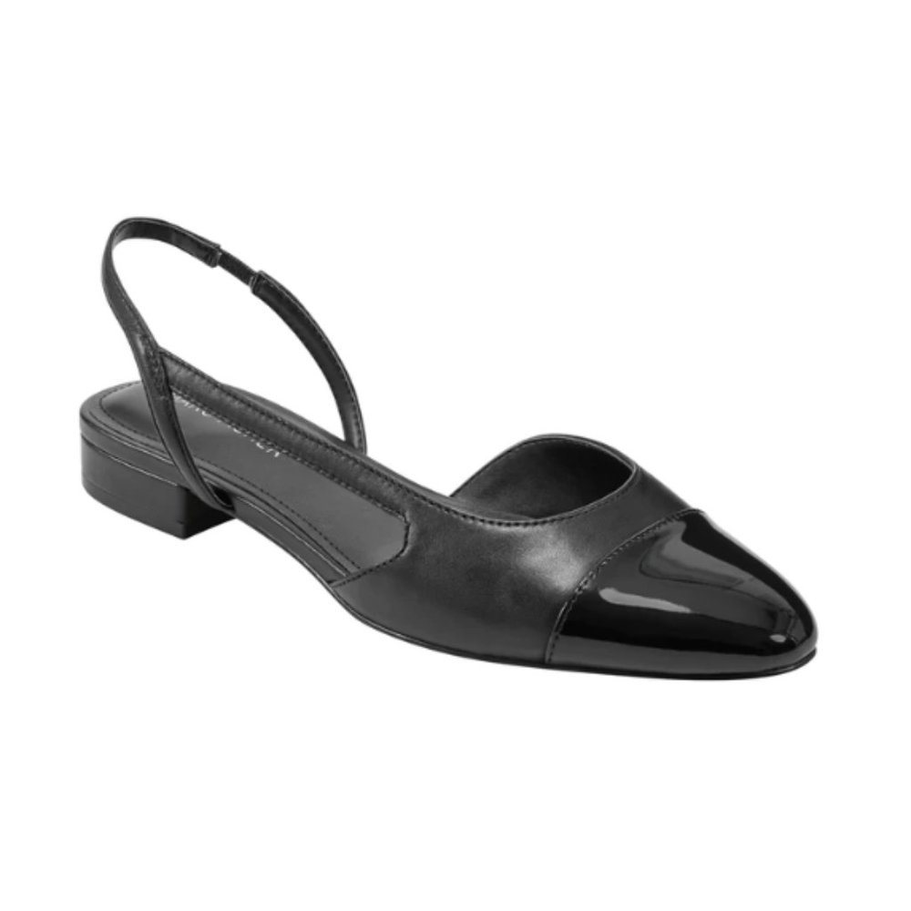 NWT Marc Fisher Dela Closed Toe Slingback Dress Flat, black, size 11